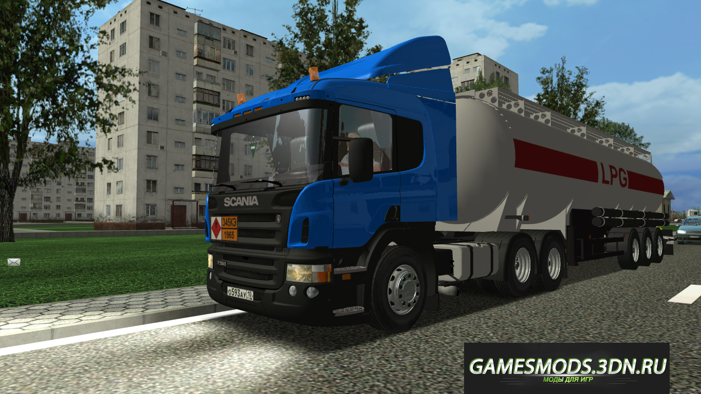 Мод "Scania P380 Griffin + цистерна" для German Truck Simulator 